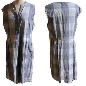 PENDLETON Women Size 14 Plaid Cotton Fit Flare 1/3 Button Dress Sleeveless